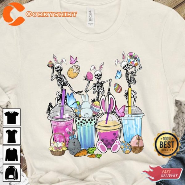 Happy Easter Boba Style Unisex T-Shirt Skeleton Boba Lover