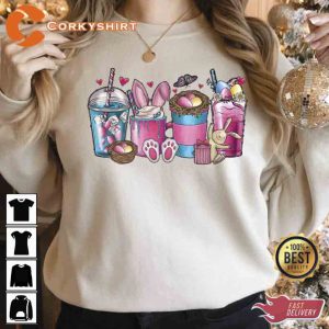 Happy Easter Bunny Easter Day Coffee Cups Sweatshirt (4)