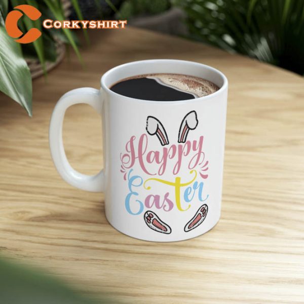 Happy Easter Bunny Rabbit Face Funny Easter Day Mug