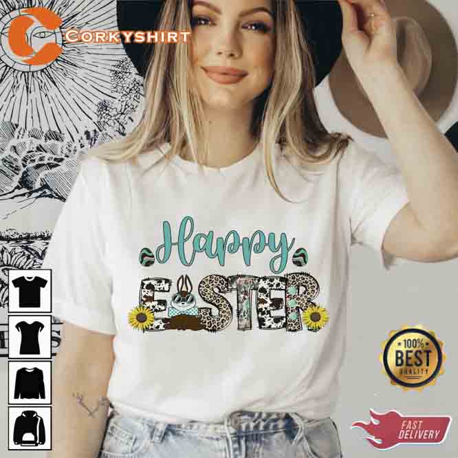 Happy Easter Bunny Sunflower Unisex Shirt1