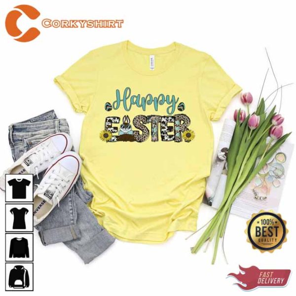 Happy Easter Bunny Sunflower Unisex Shirt