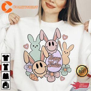 Happy Easter Smiley Face Shirt Cute Easter Gift 1