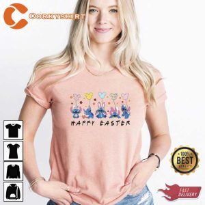 Happy Easter Stitch Bunny Disney T Shirt