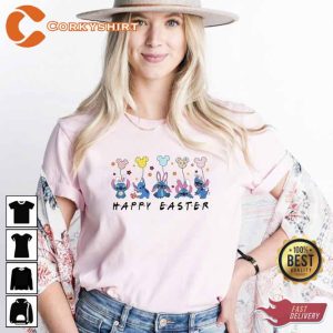 Happy Easter Stitch Bunny Disney T Shirt