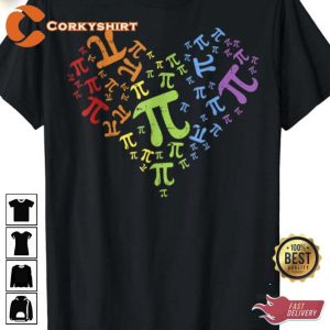 Heart Pi Day Funny Graphic Math Teacher Shirt