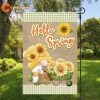 Hello Spring Sunflower Gnome Garden Flag