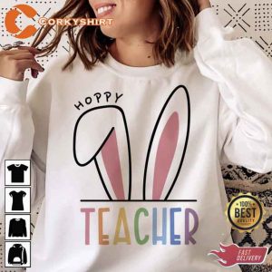 Hoppy Teacher Happy Easter Unisex T-shirt2