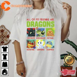 How To Train Your Dragon 3 Hidden World Dragon Friends T-Shirt 2