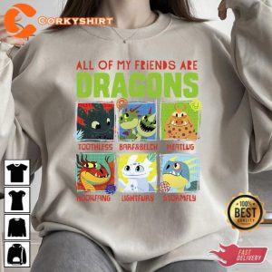 How To Train Your Dragon 3 Hidden World Dragon Friends T-Shirt 3