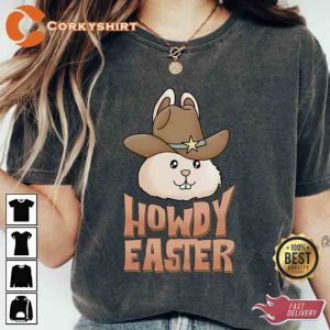 Howdy Easter Comfort Colors Western Easter Tee Shirt1