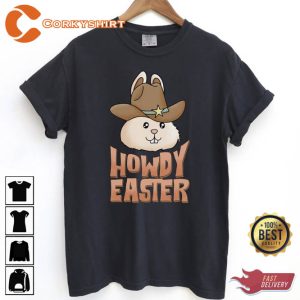 Howdy Easter Comfort Colors Western Easter Tee Shirt2