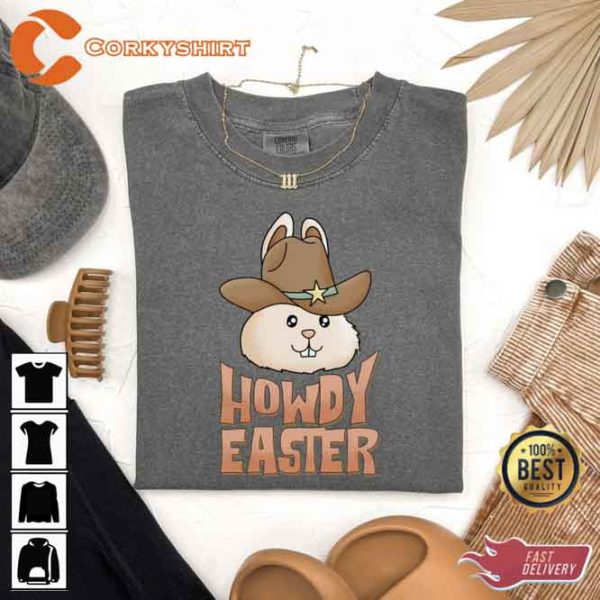 Howdy Easter Comfort Colors Western Easter Tee Shirt