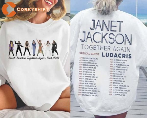 Janet Jackson 2 Side Together Again Tour 2023 Shirt