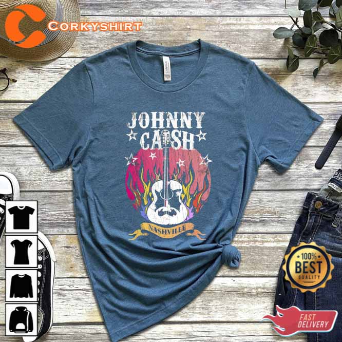 Johnny Cash Guitar Band Shirt Rock Music Lover