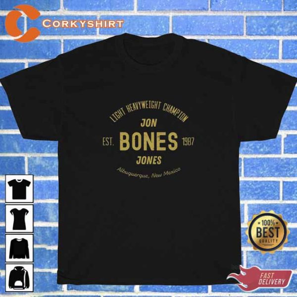 Jon Bones Jones MMA Fighter Logo Black T-shirt