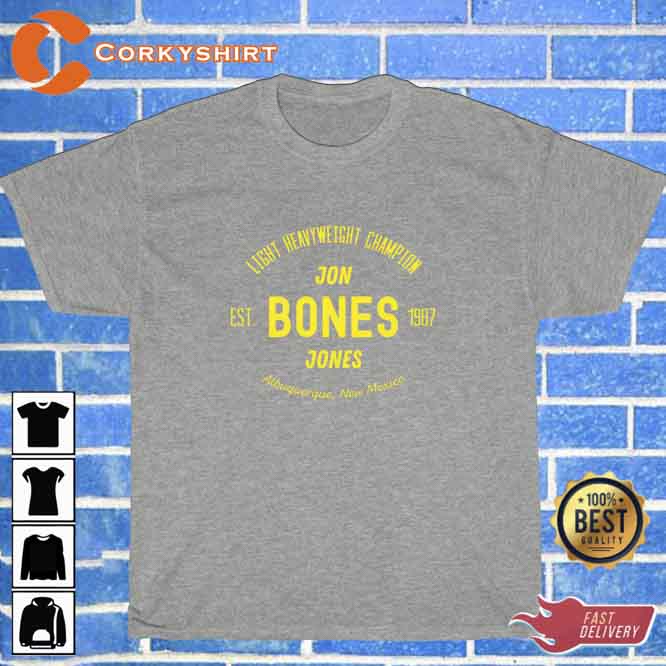 Jon Bones Jones MMA Fighter Logo Black T-shirt2