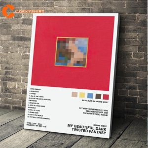 Kanye West My Beautiful Dark Twisted Fantasy Album Tracklist Poster
