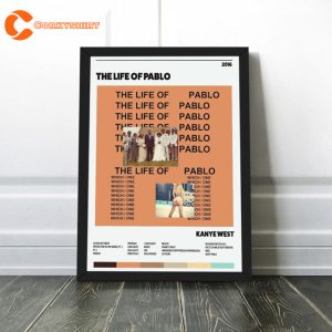 Kanye West The Life of Pablo Retro Album Tracklist Poster