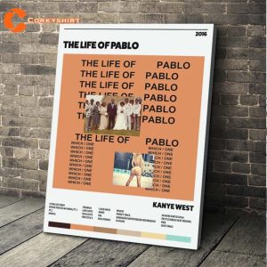Kanye West The Life of Pablo Retro Album Tracklist Poster