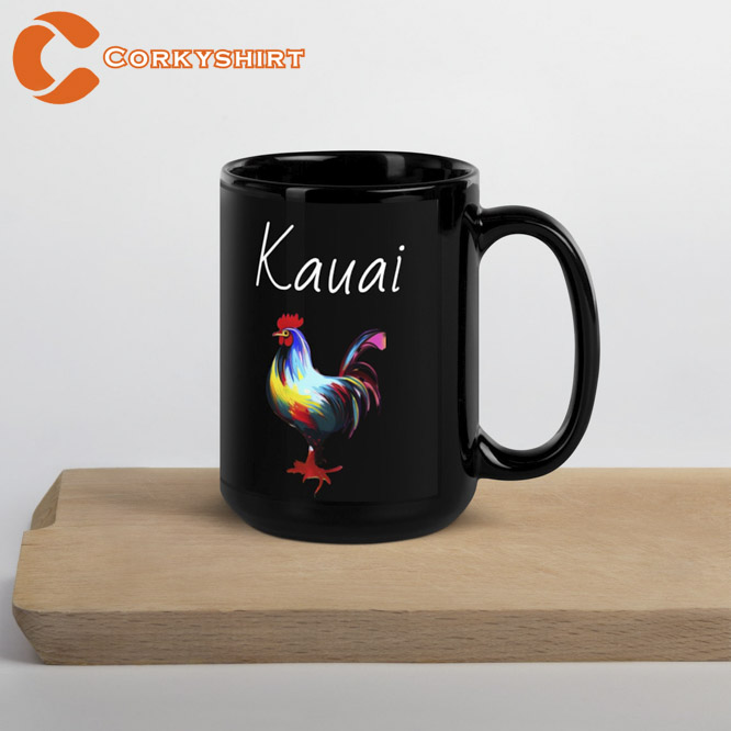 Kauai Rooster Mug Rad Edition Black Glossy Mug