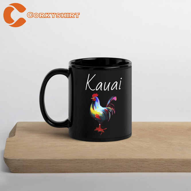 Kauai Rooster Mug Rad Edition Black Glossy Mug