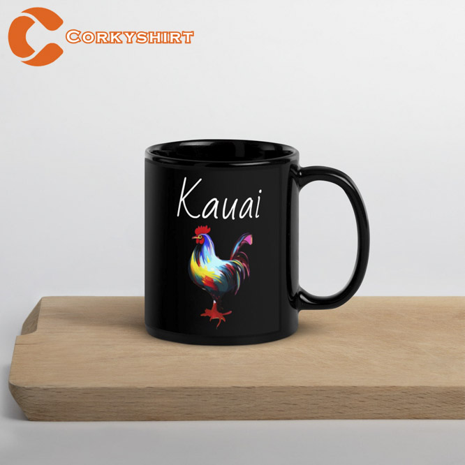 Kauai Rooster Mug Rad Edition Black Glossy Mug