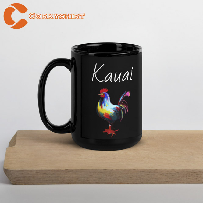 Kauai Rooster Mug Rad Edition Black Glossy Mug