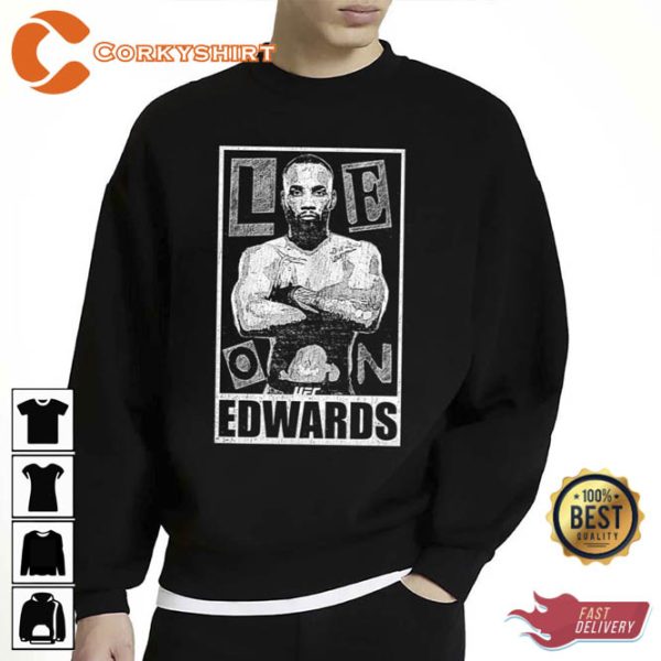 Khamzat Black And White Portrait Leon Edwards Unisex Sweatshirt