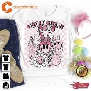 Kids Smile Face Peace Sign Easter Day T-shirt