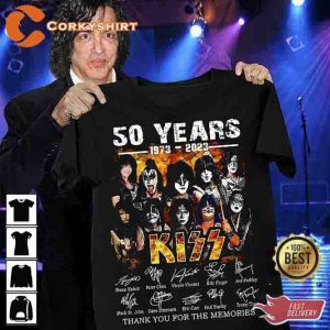 Kiss 50th Anniversary 1973-2023 Thank You For The Memories T-Shirt