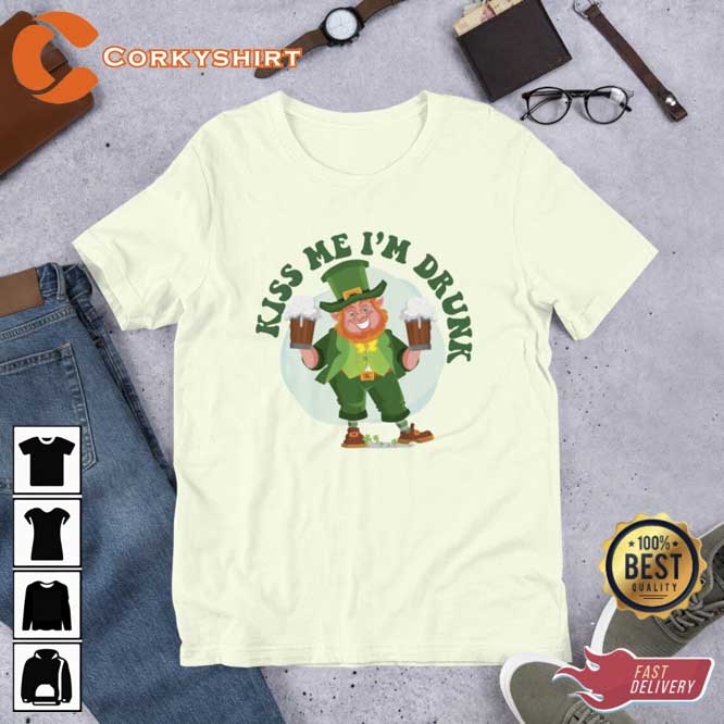 Kiss Me Im Drunk Funny Irish Tshirt1