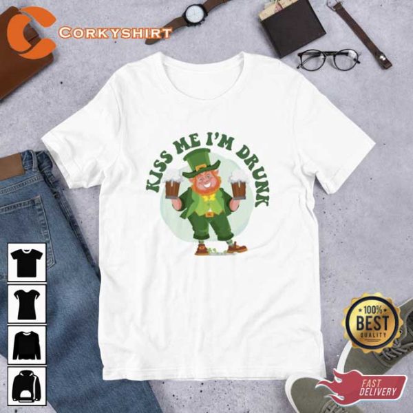 Kiss Me Im Drunk Funny Irish Tshirt