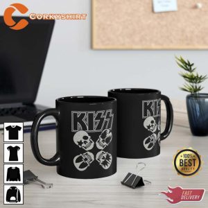 Kiss Minimalistic Music Coffee Mug Black1
