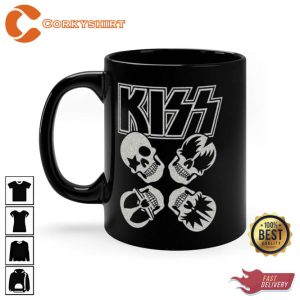Kiss Minimalistic Music Coffee Mug Black2