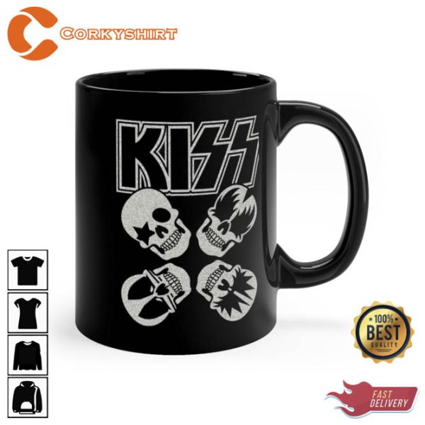 Kiss Minimalistic Music Coffee Mug Black