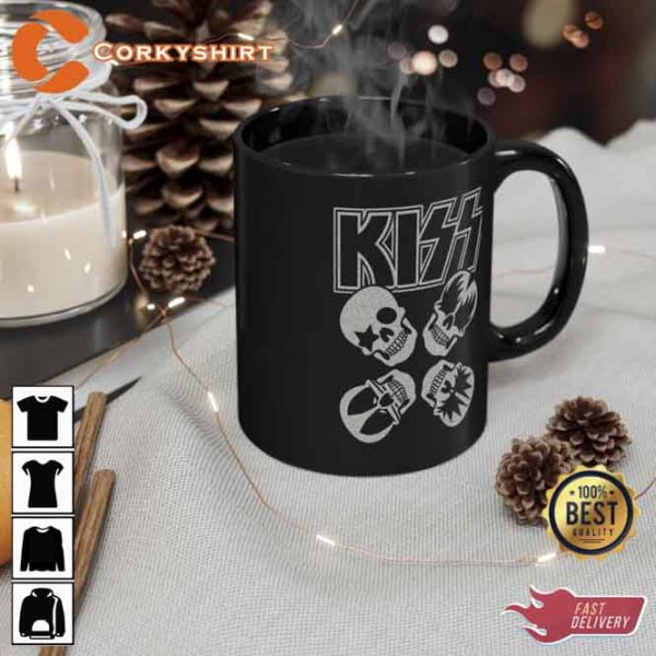 Kiss Minimalistic Music Coffee Mug Black