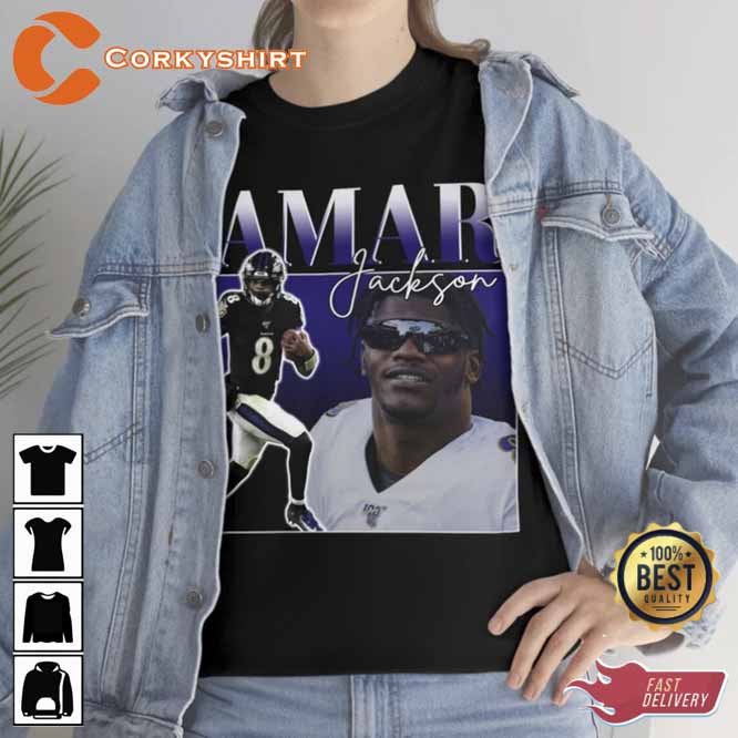 Lamar Jackson Vintage Football T-shirt2