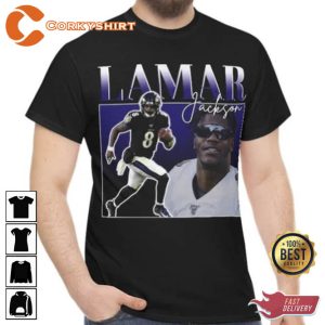 Lamar Jackson Vintage Football T-shirt3