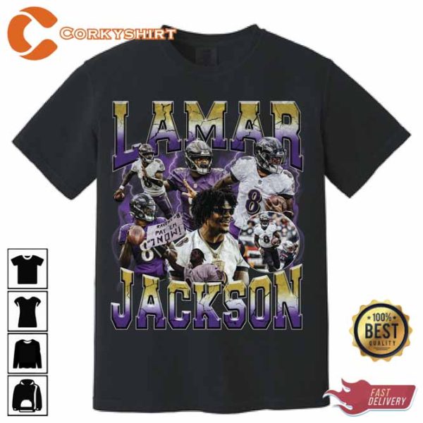Lamar Jackson Vintage style 90s Bootleg T-shirt