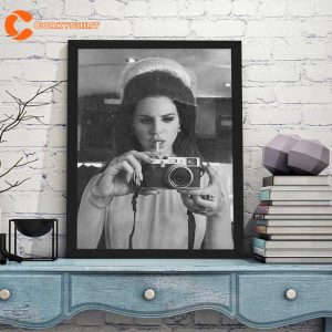 Lana Del Rey Singer Black and White Photography Vintage Poster