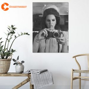 Lana Del Rey Singer Black and White Photography Vintage Poster