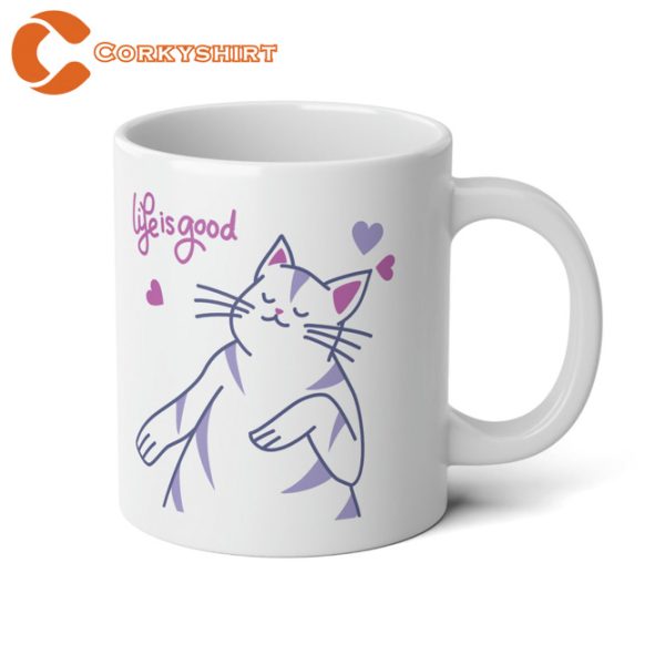 Life is Good Cat Jumbo Mug