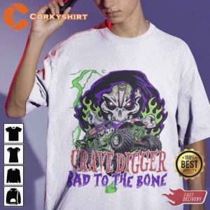 Limited Grave Digger Bad To The Bone Monster T-shirt