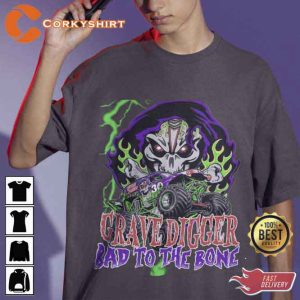 Limited Grave Digger Bad To The Bone Monster T-shirt4