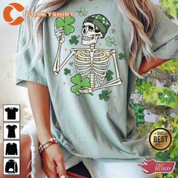 Lucky Skeleton Lucky Vibes Patrick Day t-shirt