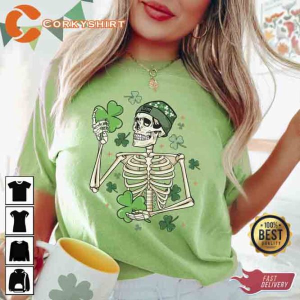 Lucky Skeleton Lucky Vibes Patrick Day t-shirt