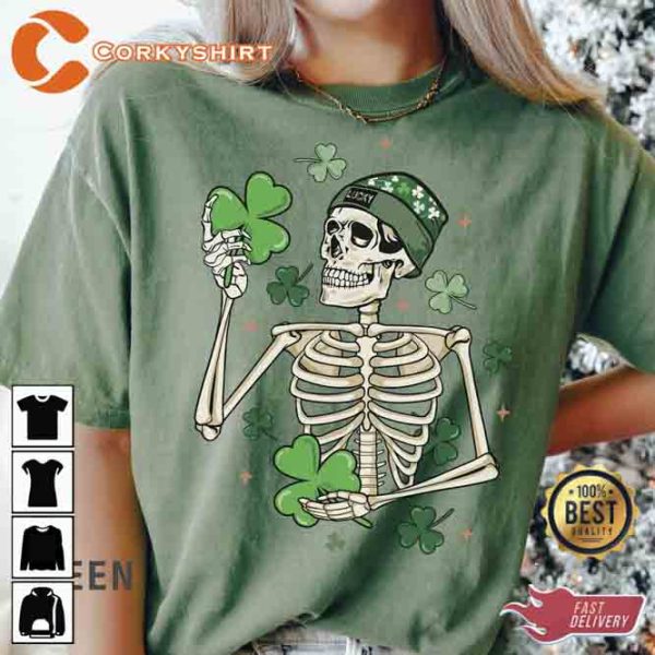 Lucky Skeleton Lucky Vibes Patrick Day t-shirt