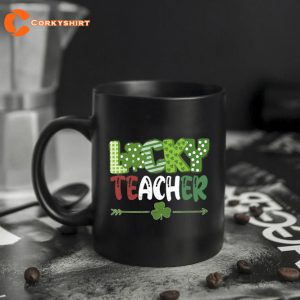 Lucky Teacher Shamrock Cup Funny St Patricks Day Gifts Mug