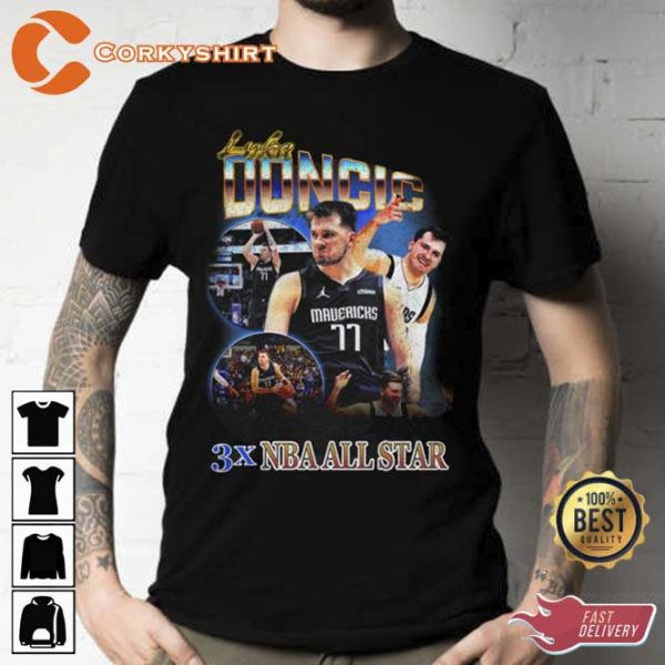 Luka Doncic 3x All Star Vintage Basketball T-Shirt