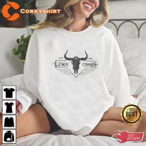 Luke Combs ESTD 1990 T-Shirt Bullhead Tour 2023 Country Music Tee